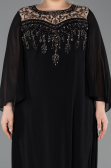 Kleider in Großen Größen Lang Chiffon Schwarz ABU5854