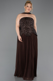 Abendkleid in Übergröße Lang Braun ABU5856
