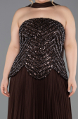 Abendkleid in Übergröße Lang Braun ABU5856