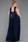 Abendkleid in Übergröße Lang Marineblau ABU5856