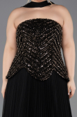 Abendkleid in Übergröße Lang Schwarz ABU5856