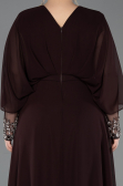 Kleider in Großen Größen Lang Chiffon Braun ABU5860