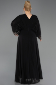 Kleider in Großen Größen Lang Chiffon Schwarz ABU5860