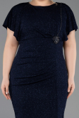Abendkleid in Übergröße Midi Marineblau ABK2535