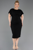 Abendkleid in Übergröße Midi Schwarz ABK2535
