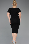 Abendkleid in Übergröße Midi Schwarz ABK2535