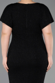 Abendkleid in Übergröße Midi Schwarz ABK2535