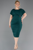 Abendkleid in Übergröße Midi Smaragdgrün ABK2535
