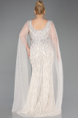 Abendkleid in Übergröße Lang Steinbesetzt Beige ABU5752