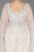 Abendkleid in Übergröße Lang Steinbesetzt Beige ABU5752