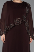 Abendkleid in Übergröße Lang Chiffon Braun ABU5852