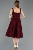 Abendkleid Midi Spitze Weinrot ABK2549