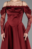 Partykleid Midi Satin Weinrot ABK2552