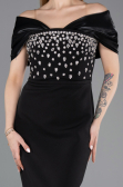 Abendkleid Midi Schwarz ABK2555