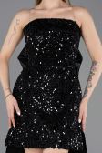 Partykleid Kurz Schuppig Schwarz ABK2556