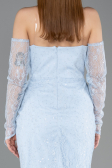 Partykleid Midi Spitze Eisblau ABK2558