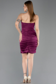 Partykleid Kurz Satin Pflaume ABK2561
