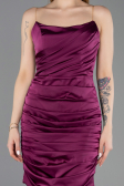 Partykleid Kurz Satin Pflaume ABK2561