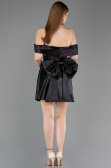 Partykleid Mini Satin Schwarz ABK2562