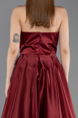Weinrot Abendkleid Satin Lang ABU4561