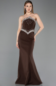 Abendkleid im Meerjungfrau-Stil Lang Braun ABU5866