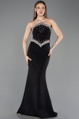 Abendkleid im Meerjungfrau-Stil Lang Schwarz ABU5866