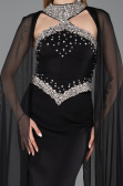 Abendkleid im Meerjungfrau-Stil Lang Schwarz ABU5866
