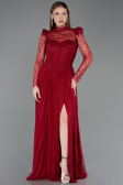 Standesamtkleid Lang Spitze Weinrot ABU5887
