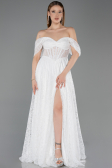 Standesamtkleid Lang Spitze Weiß ABU5867