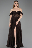 Standesamtkleid Lang Spitze Dunkelbraun ABU5867