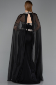 Abendkleid im Meerjungfrau-Stil Lang Schwarz ABU5866