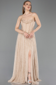 Standesamtkleid Lang Spitze Beige ABU5887