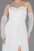 Standesamtkleid Lang Spitze Weiß ABU5887