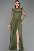Standesamtkleid Lang Spitze Khaki ABU5887