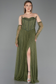 Standesamtkleid Lang Spitze Khaki ABU5887