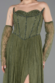 Standesamtkleid Lang Spitze Khaki ABU5887