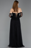 Standesamtkleid Lang Spitze Schwarz ABU5887