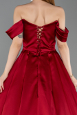Abendbekleidung Lang Satin Weinrot ABU5891