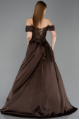 Abendbekleidung Lang Satin Braun ABU5891