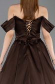 Abendbekleidung Lang Satin Braun ABU5891