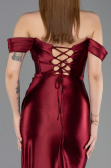 Weinrot Abendkleid Lang ABU3611