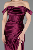 Kirschrot Abendkleid Lang ABU3611