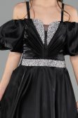 Abendkleid für Kinder Lang Satin Schwarz ABU5901