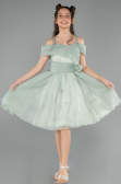 Abendkleid für Kinder Kurz Minzgrün ABK2565