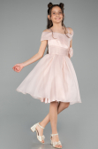 Abendkleid für Kinder Kurz Puder ABK2565
