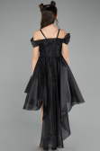 Abendkleid für Kinder Vorne Kurz-Hinten Lang Schwarz ABO128