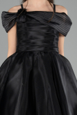 Abendkleid für Kinder Vorne Kurz-Hinten Lang Schwarz ABO128