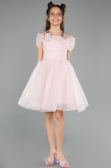 Abendkleid für Kinder Kurz Puder ABK2566