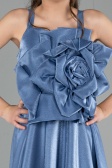 Abendkleid für Kinder Lang Satin Indigo ABU4831