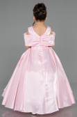 Brautkleid für Kinder Lang Satin Rosa ABG172